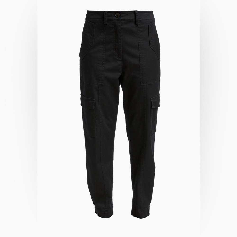 10 Crosby Derek Lam Black Elian Mid-Rise Stretch Cargo Pants